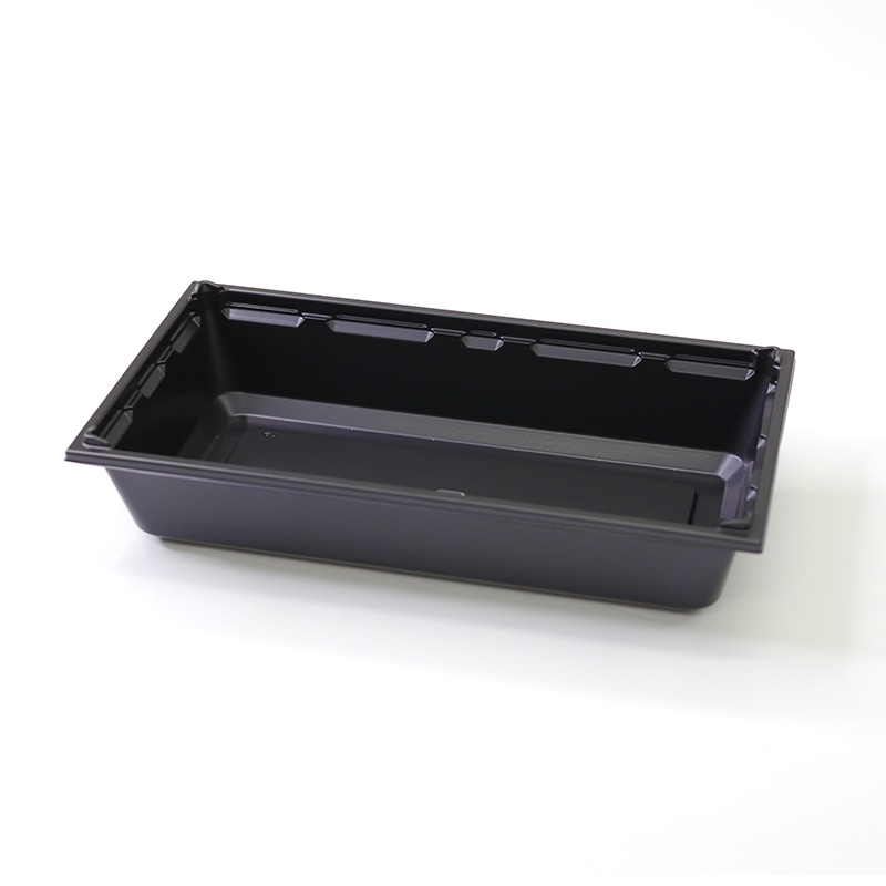 アクタ 弁当容器　ワン折重　底 73×38A 黒 50枚/袋（ご注文単位8袋）【直送品】