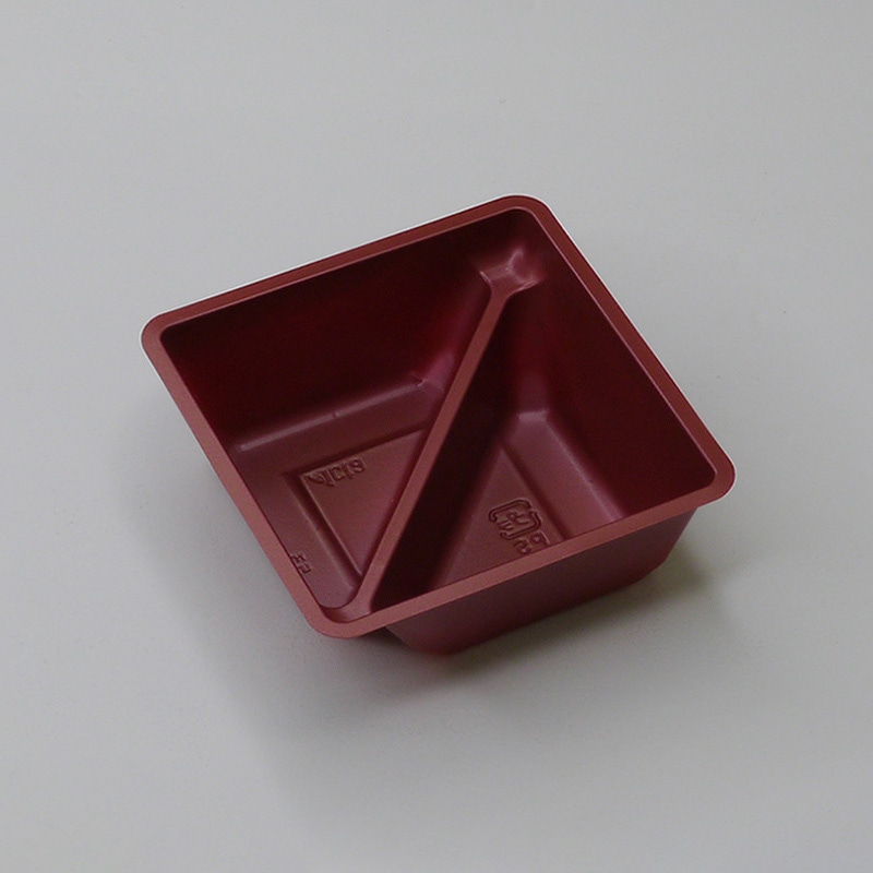 アクタ 弁当容器 ワン折重 カップ容器 60-1S 赤 100個/束（ご注文単位10束）【直送品】