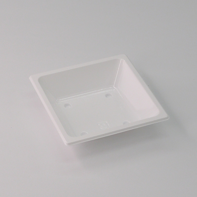 アクタ オードブル容器 D-Style ワン折 プレート P-1 ホワイト 100枚/束（ご注文単位8束）【直送品】