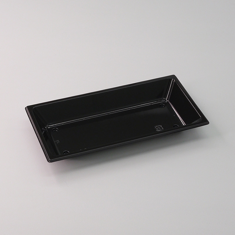 アクタ オードブル容器 D-Style ワン折 プレート P-2 ブラック 100枚/束（ご注文単位4束）【直送品】