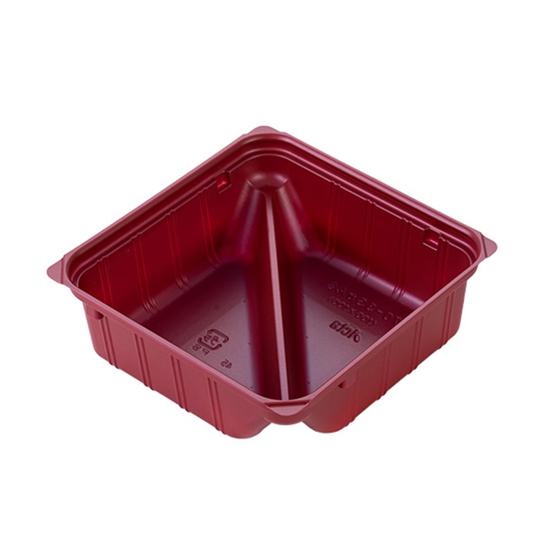 アクタ 弁当容器 ワン折重 カップ容器 かん合 70-3S 赤 100枚/袋(ご注文単位10袋)【直送品】