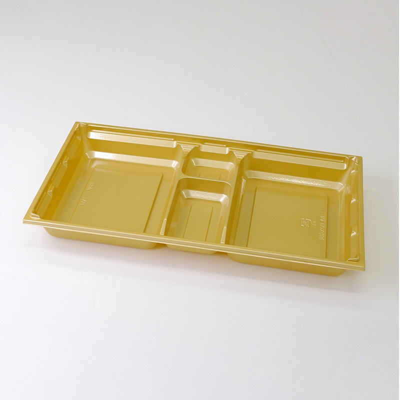 アクタ 弁当容器 ワン折重 底 90×48L 金 50枚/袋(ご注文単位8袋)【直送品】