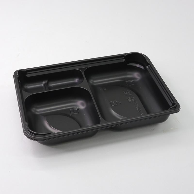 アクタ 弁当容器　ワン折　SPN　底 65×48B-33 黒 50枚/袋（ご注文単位8袋）【直送品】