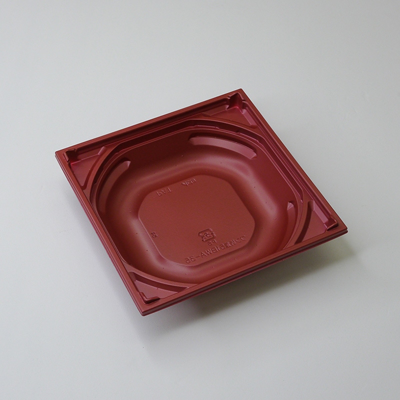 アクタ 丼容器 ワン折重 底 51BWA-35 赤 50枚/束（ご注文単位8束）【直送品】