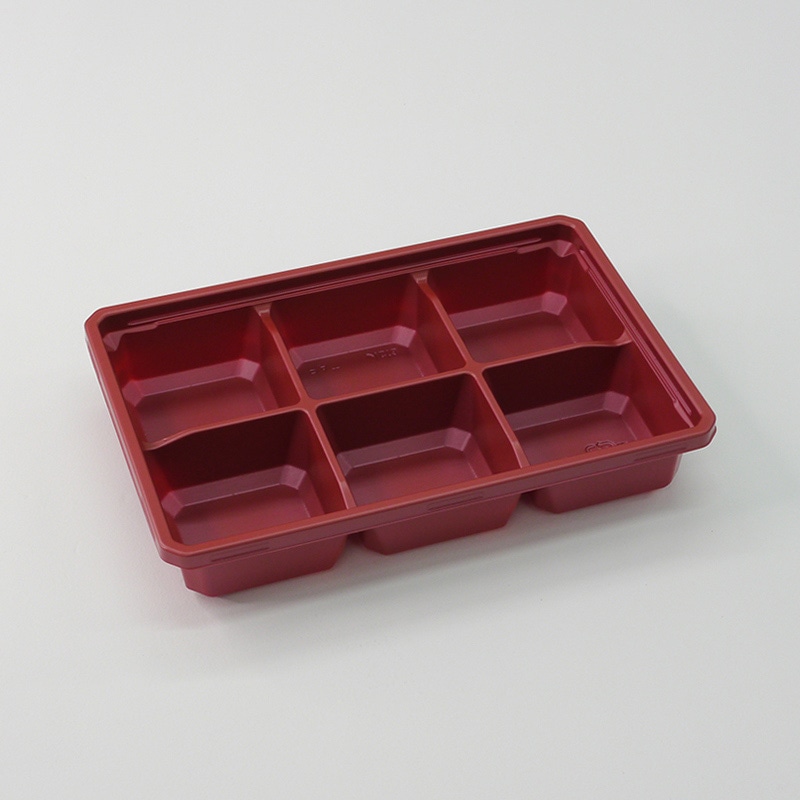 アクタ 惣菜容器 ワン折 底 1合 E-30 赤 50枚/束（ご注文単位8束）【直送品】