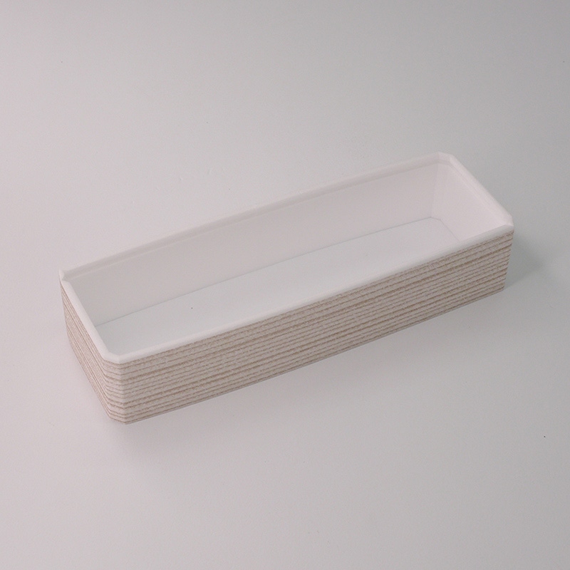 アクタ 弁当容器 ワン折スリム 縁 67×24(40) 白杉 50枚/束（ご注文単位8束）【直送品】