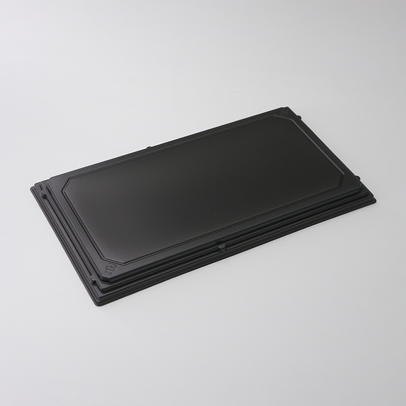 アクタ 弁当容器 ワン折重 蓋 73×38 AL 黒 50枚/束（ご注文単位8束）【直送品】