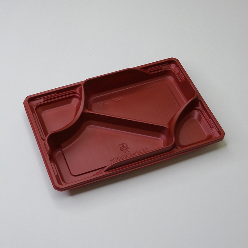 アクタ 弁当容器 ワン折 SKR 底 70×50N 赤 50枚/束（ご注文単位8束）【直送品】