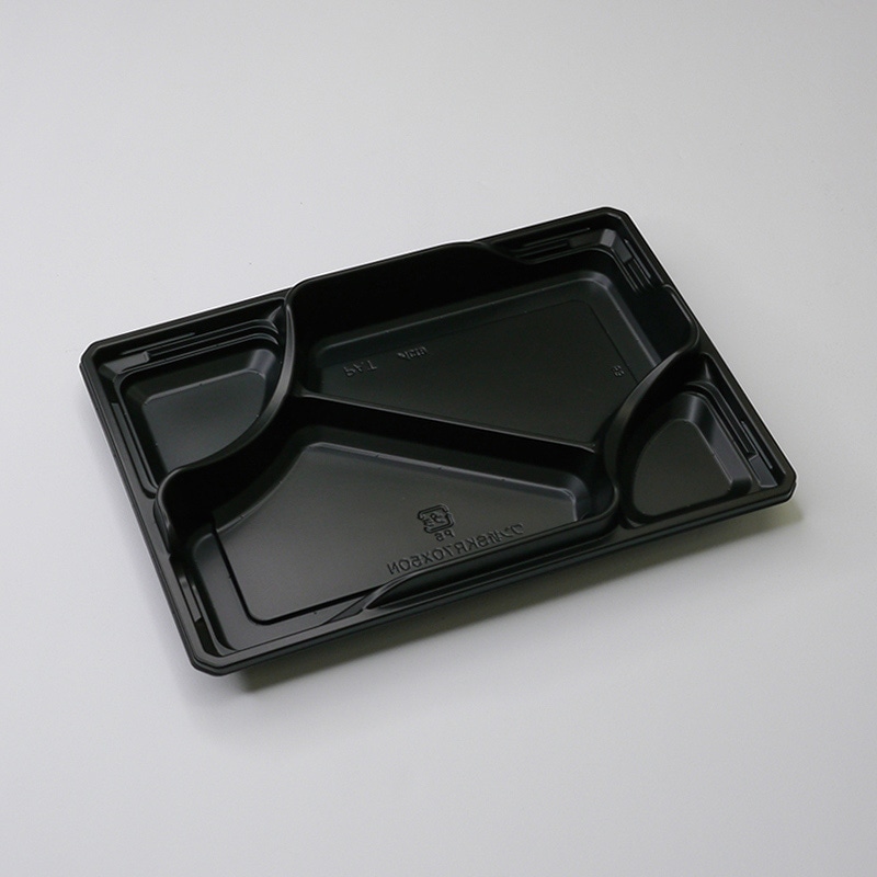 アクタ 弁当容器 ワン折 SKR 底 70×50N 黒 50枚/束（ご注文単位8束）【直送品】