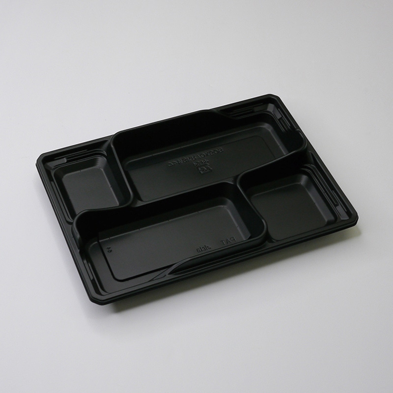 アクタ 弁当容器 ワン折 SKR 底 70×50B 黒 50枚/束（ご注文単位8束）【直送品】