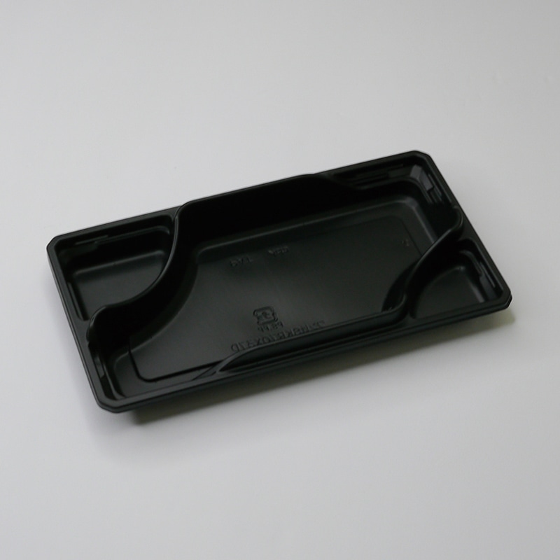 アクタ 弁当容器 ワン折 SKR 底 70×37D 黒 50枚/束（ご注文単位8束）【直送品】