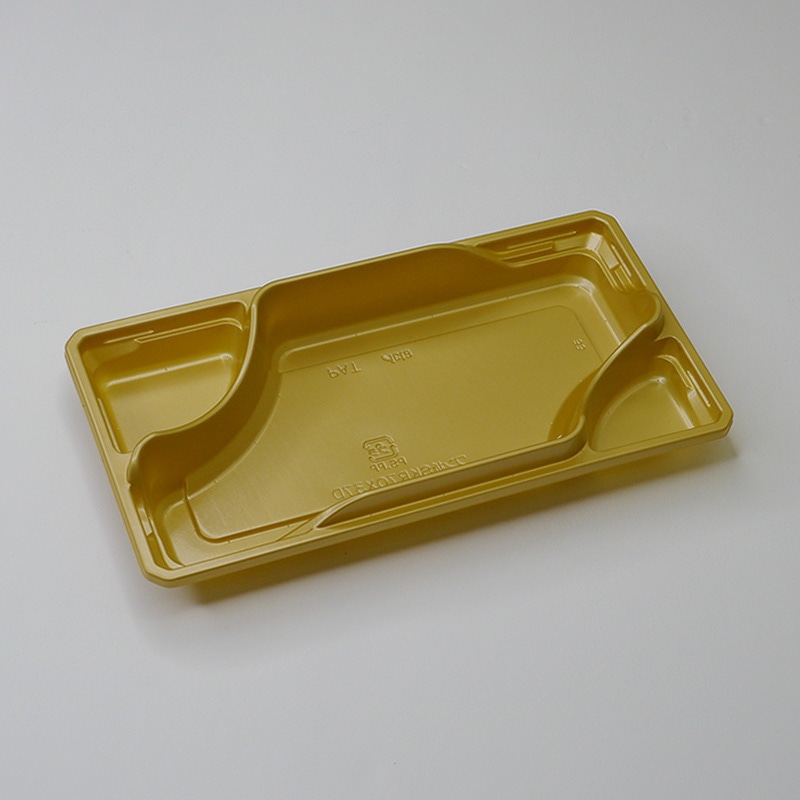 アクタ 弁当容器 ワン折 SKR 底 70×37D 金 50枚/束（ご注文単位8束）【直送品】