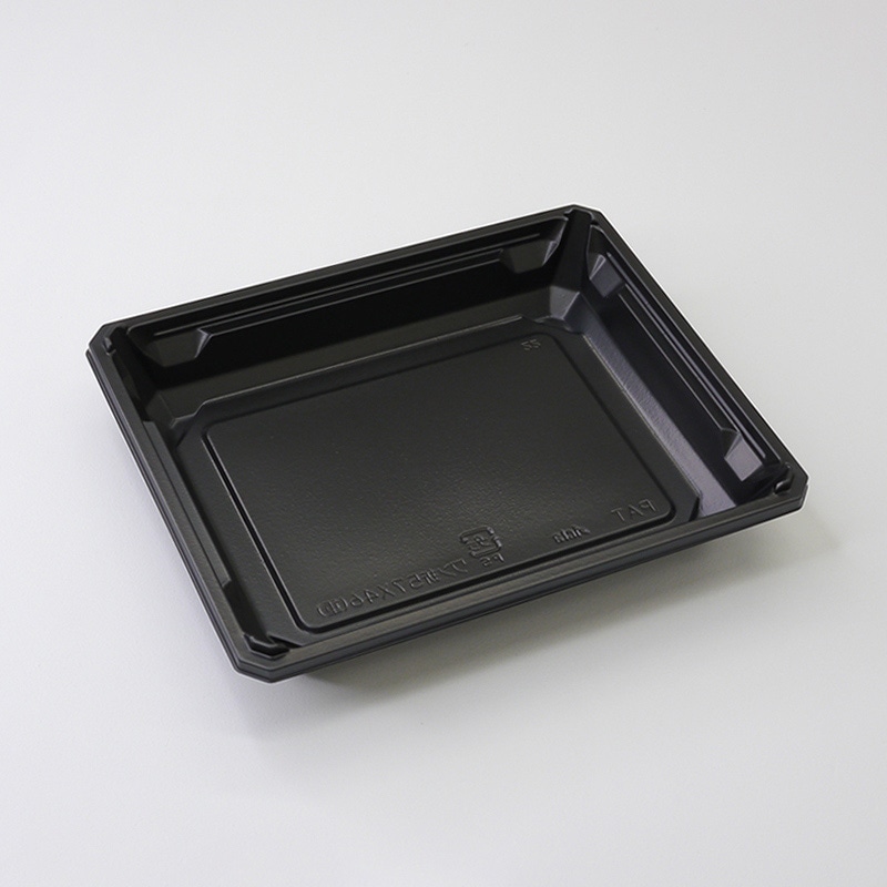 アクタ 弁当容器 ワン折 底 57×46A-28 重 黒 50枚/束（ご注文単位8束）【直送品】