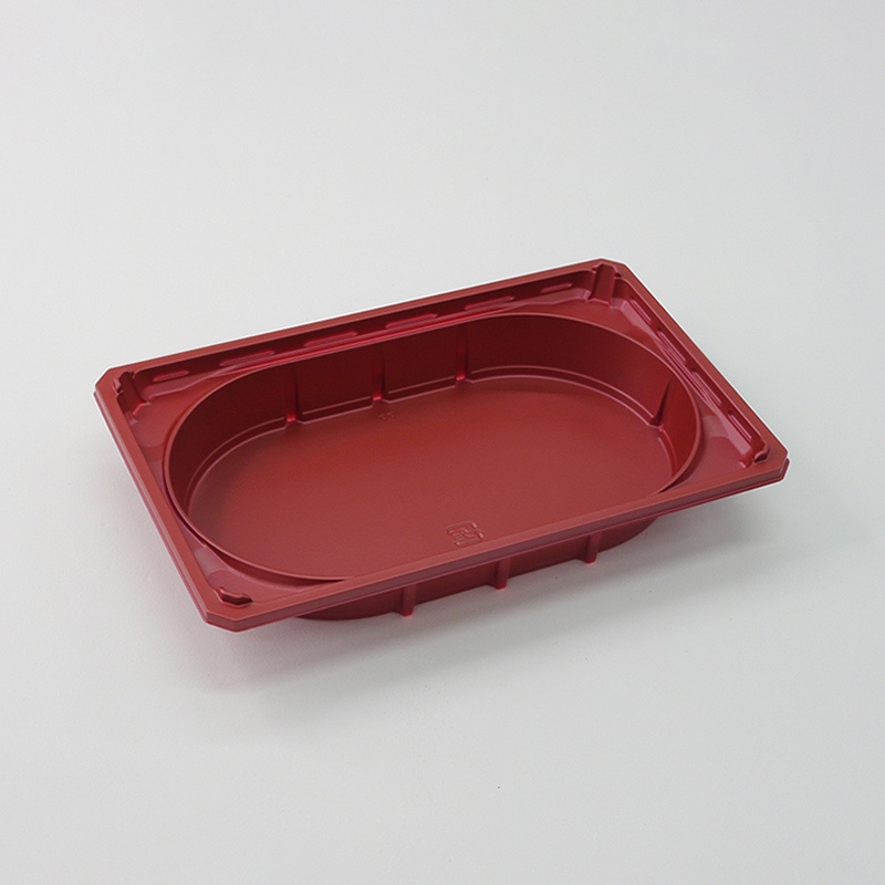 アクタ 弁当容器 ワン折 底 1合半 W-31 重 赤 50枚/束（ご注文単位8束）【直送品】