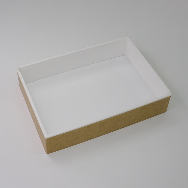 アクタ 弁当容器 ワン折重 縁 81×55(45) クラフト 25枚/束（ご注文単位8束）【直送品】