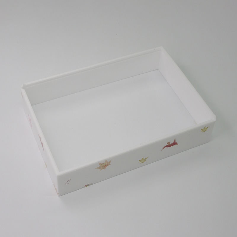 アクタ 弁当容器 ワン折重 縁 81×55(45) まり鶴(雲錦) 25枚/束（ご注文単位8束）【直送品】