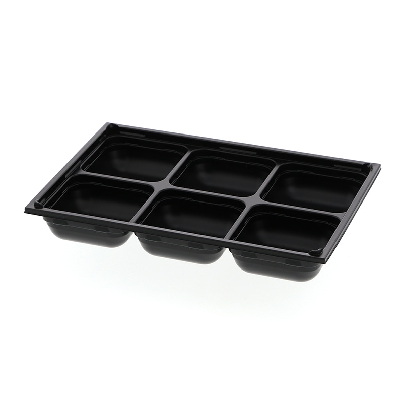 アクタ 弁当容器 ワン折重(ソコ) 81×55 SP-6 黒 25枚/袋