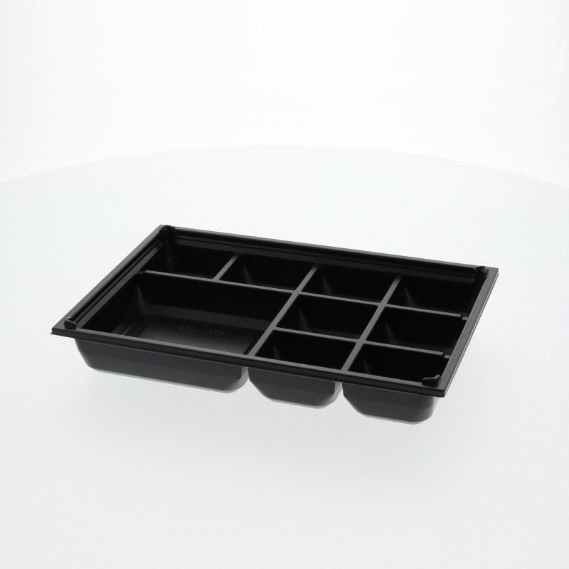 アクタ 弁当容器 ワン折重(ソコ) 81×55H 黒 25枚/袋