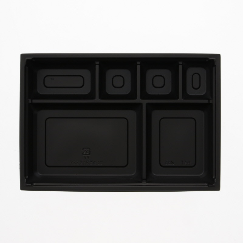 アクタ 弁当容器 ワン折重(ソコ) 81×55Y 黒 25枚/袋