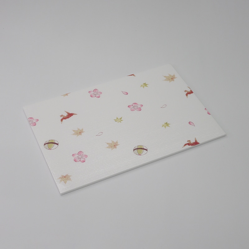 アクタ 弁当容器 ワン折重 共蓋 81×55 まり鶴(雲錦) 25枚/束（ご注文単位8束）【直送品】