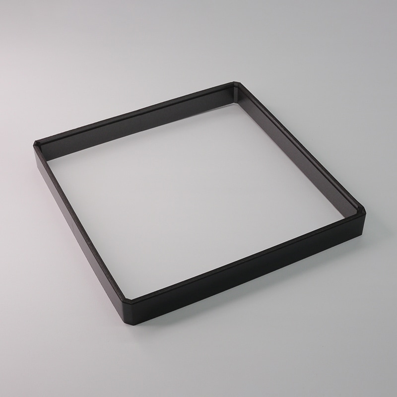 アクタ オードブル容器 D-Style ワン折 縁 90×90(30) 黒エンボス 25枚/束（ご注文単位8束）【直送品】