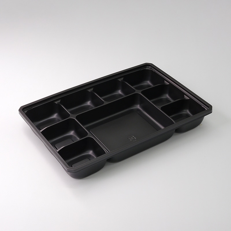 アクタ 弁当容器 ワン折 底 90×60 黒 50枚/束（ご注文単位8束）【直送品】