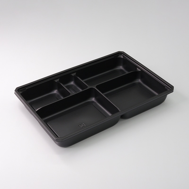 アクタ 弁当容器 ワン折 底 90×60B 黒 50枚/束（ご注文単位8束）【直送品】