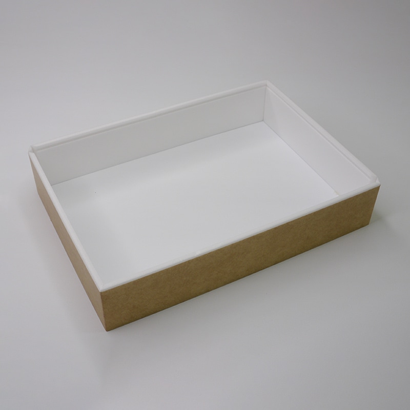 アクタ 弁当容器 ワン折重 縁 90×60(50) クラフト 25枚/束（ご注文単位8束）【直送品】