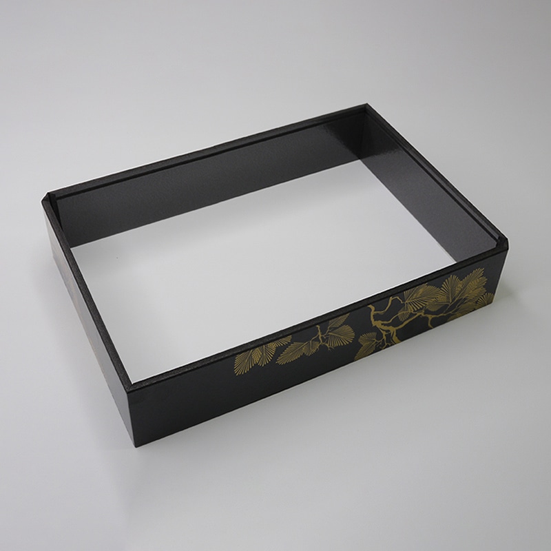 アクタ 弁当容器 ワン折重 縁 90×60(50) 新琥珀松 25枚/束（ご注文単位8束）【直送品】