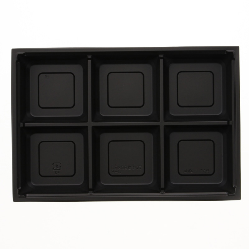 アクタ 弁当容器 ワン折重(ソコ) 90×60 J-6 黒 25枚/袋