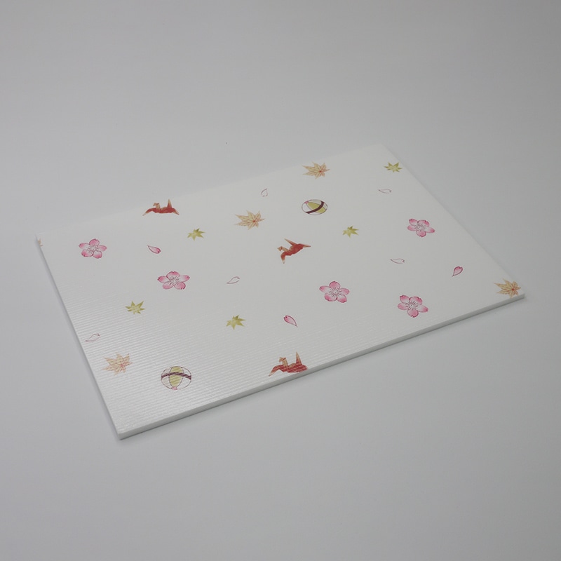 アクタ 弁当容器 ワン折重 共蓋 90×60 まり鶴(雲錦) 25枚/束（ご注文単位8束）【直送品】