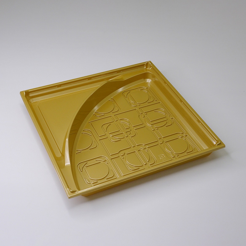 アクタ 弁当容器 ワン折重R 底 90-R230 金 25枚/束（ご注文単位4束）【直送品】