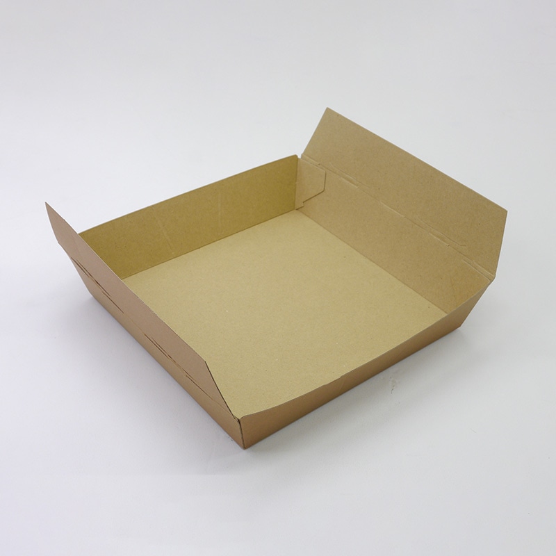 アクタ 弁当容器　テーパーB　ワン折重 70 茶 25枚/袋（ご注文単位8袋）【直送品】