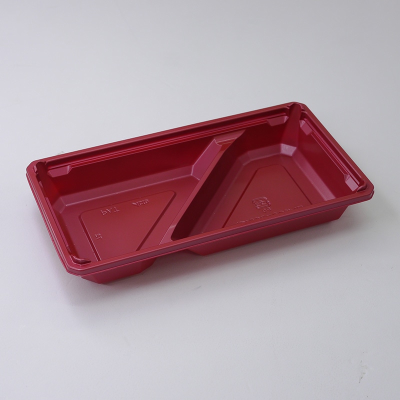 アクタ 弁当容器　ワン折　底 66×35　S-30（重） 赤 50枚/袋（ご注文単位8袋）【直送品】