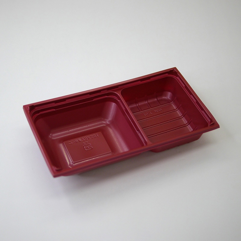 アクタ 弁当容器 ワン折重 底 73×38I 赤 50枚/束（ご注文単位8束）【直送品】