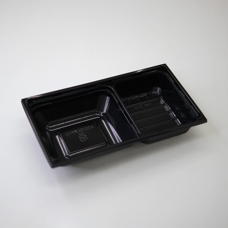 アクタ 弁当容器 ワン折重 底 73×38I 黒 50枚/束（ご注文単位8束）【直送品】