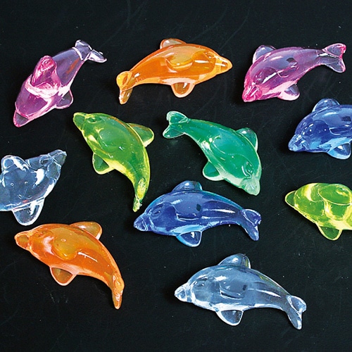 キッシーズ ジュエルアイス 蛍光クリア ドルフィン 1kg 約130個入 KISJI62659 1袋(ご注文単位1袋)【直送品】