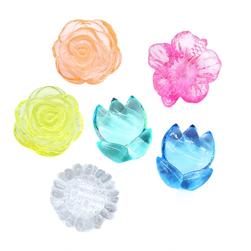 キッシーズ ジュエルアイス 蛍光クリア フラワー 1kg 約200個入 KISJI62664 1袋(ご注文単位1袋)【直送品】