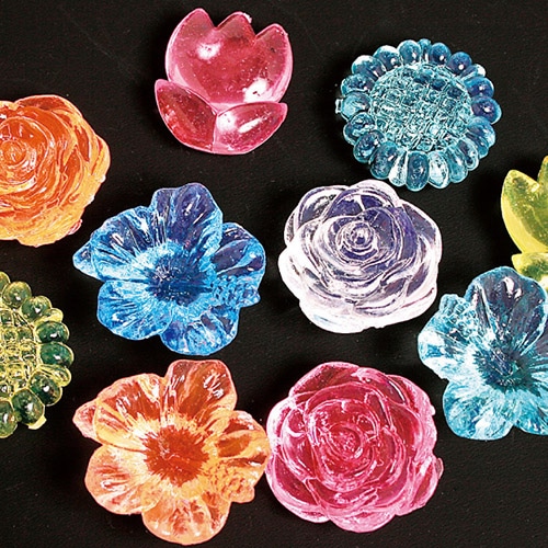 キッシーズ ジュエルアイス 蛍光クリア フラワー 1kg 約200個入 KISJI62664 1袋(ご注文単位1袋)【直送品】