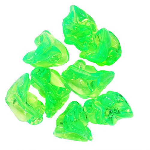 キッシーズ ジュエルアイス　ロック　蛍光クリア 1kg　約250個入 グリーン　KISJI62698 1袋（ご注文単位1袋）【直送品】