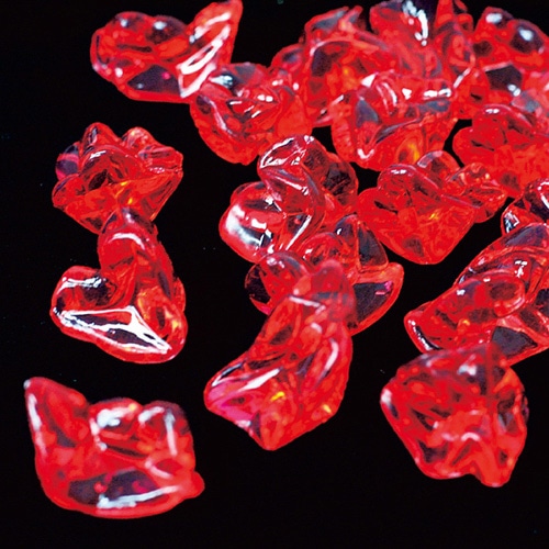 キッシーズ ジュエルアイス　ロック　蛍光クリア 1kg　約250個入 レッド　KISJI62703 1袋（ご注文単位1袋）【直送品】