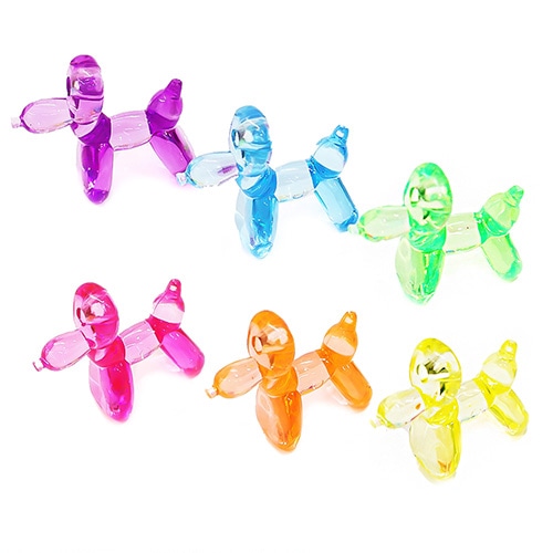 キッシーズ ジュエルアイス バルーンドッグ 蛍光クリア 6色アソート 1kg 約230個入 KISJI63943 1袋(ご注文単位1袋)【直送品】