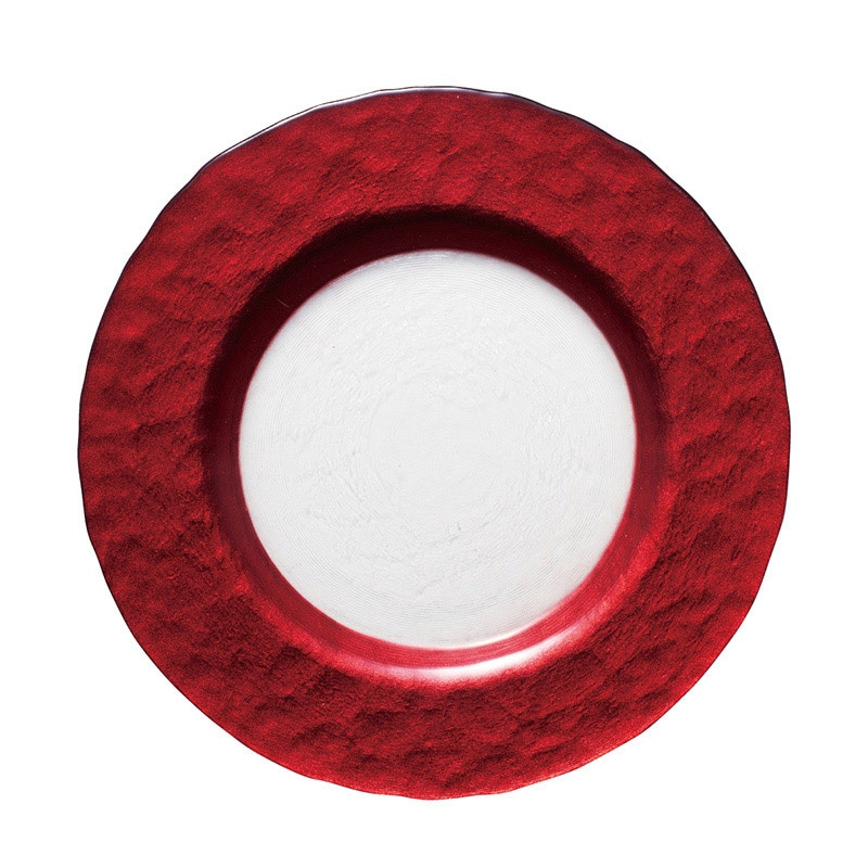 ミヤザキ食器 エムスタイル マラケシュ リムプレート 22.5cm レッド MR2201RD 1個（ご注文単位4個）【直送品】