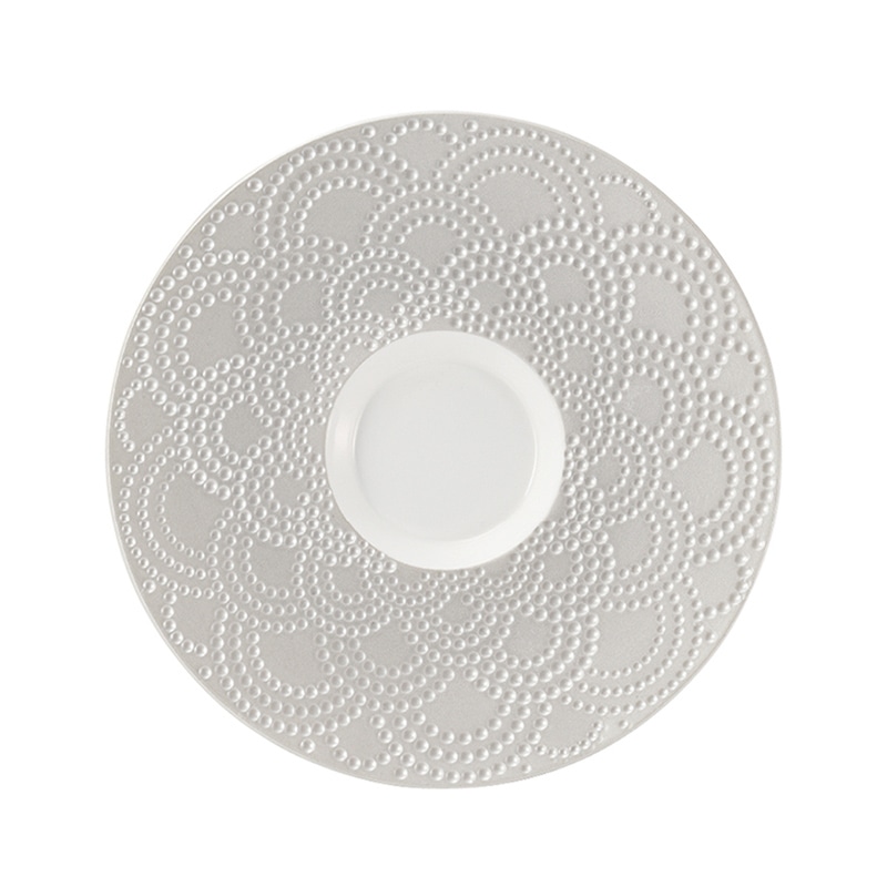 ミヤザキ食器 エムスタイル マグネシア サージ プレート 16cm 兼ソーサー シルバー MG0105SUSL 1個（ご注文単位6個）【直送品】