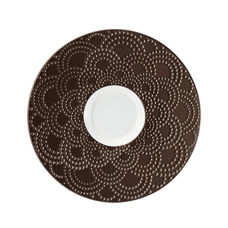ミヤザキ食器 エムスタイル マグネシア サージ プレート 16cm 兼ソーサー ブラウン MG0105SUBR 1個（ご注文単位6個）【直送品】