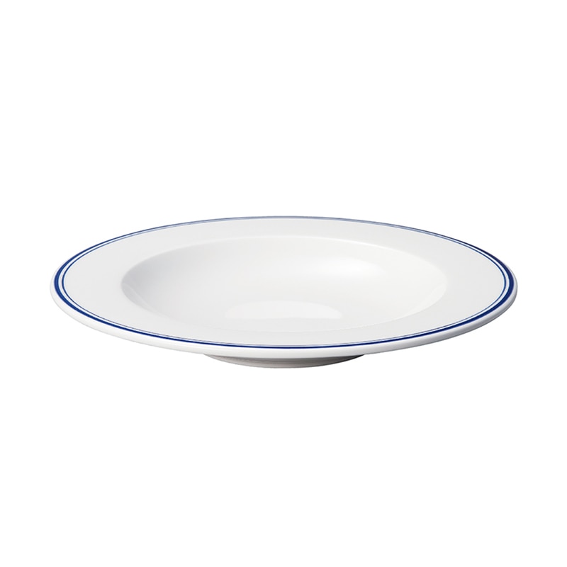 ミヤザキ食器 ラック ポーセレン アクセス ディーライン リムクーププレート 23cm ブルー RA23302ACBL 1個（ご注文単位12個）【直送品】