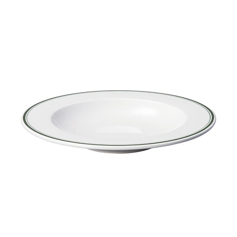 ミヤザキ食器 ラック ポーセレン アクセス ディーライン リムクーププレート 23cm グリーン RA23302ACGR 1個（ご注文単位12個）【直送品】