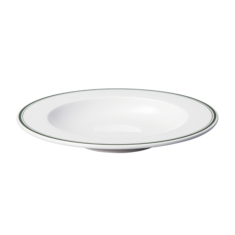 ミヤザキ食器 ラック ポーセレン アクセス ディーライン リムクーププレート 28cm グリーン RA28302ACGR 1個（ご注文単位12個）【直送品】