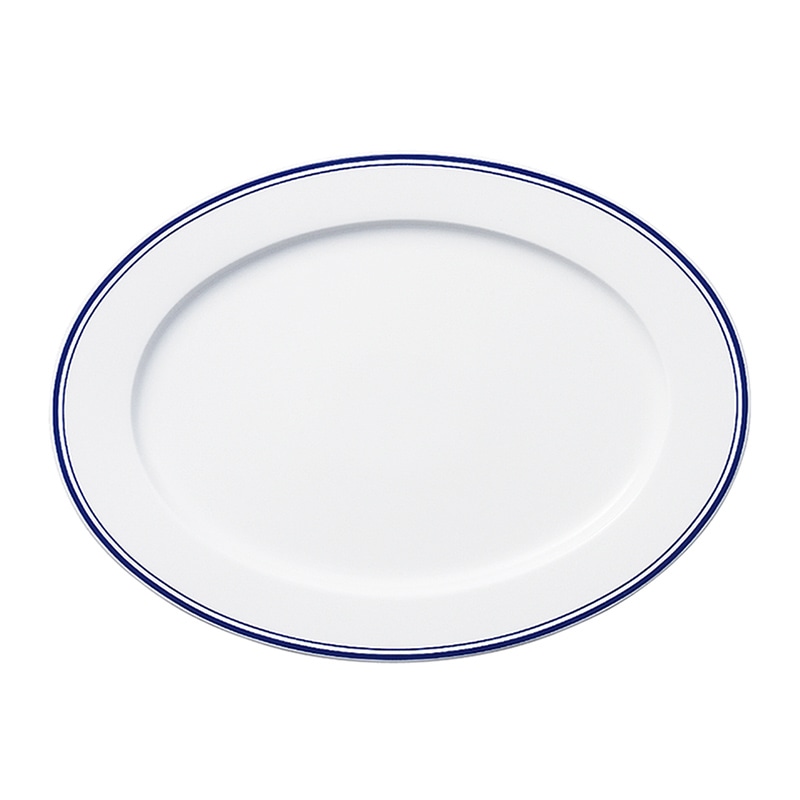 ミヤザキ食器 ラック ポーセレン アクセス ディーライン オーバルプレート 33.5cm ブルー RA33311ACBL 1個（ご注文単位6個）【直送品】