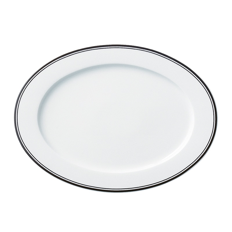 ミヤザキ食器 ラック ポーセレン アクセス ディーライン オーバルプレート 33.5cm グレー RA33311ACGY 1個（ご注文単位6個）【直送品】
